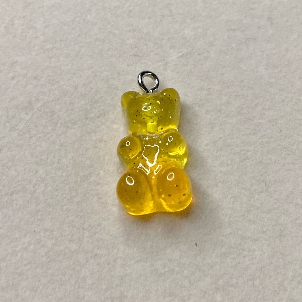 Gummi Bear Charm Pendant | Colorful Candy-Inspired Mini Jewelry Charm-yellow